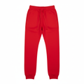 Red Tight Fleece Sweatpants Flat Lay