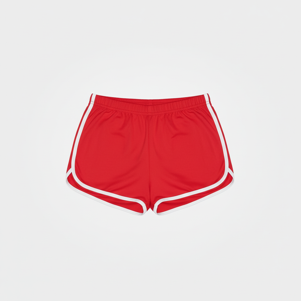 Red Track Short Flat Lay - Straight