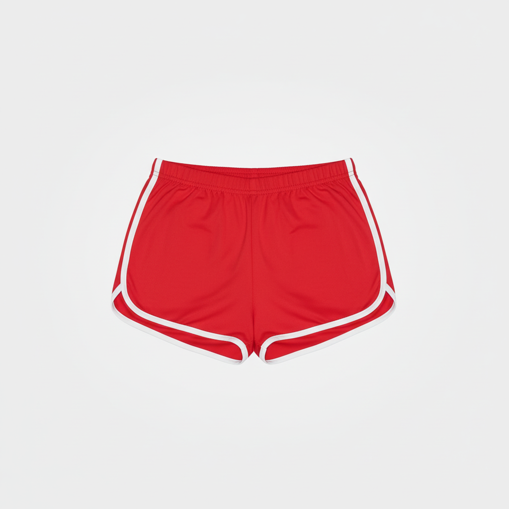 Red Track Short Flat Lay - Straight