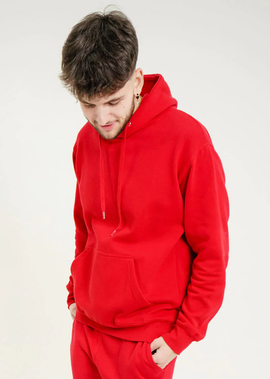 Red Heavy Blend Fleece Hooded Sweatshirt