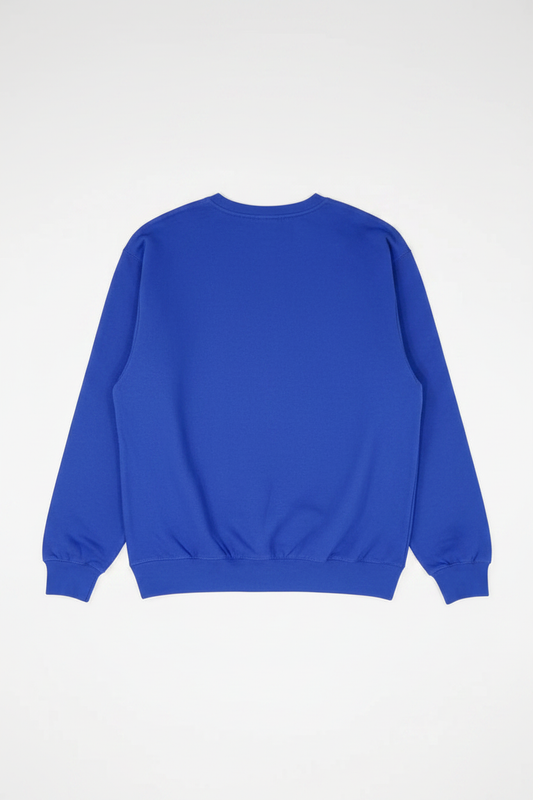 Royal Blue Crewneck — No Tag, Portrait Layout