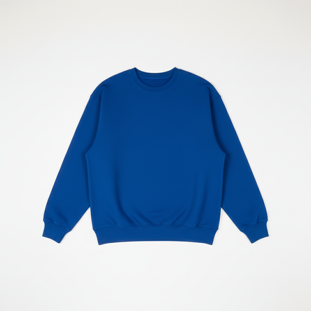 Royal Blue Heavy Blend Fleece Crew Neck Flat Lay