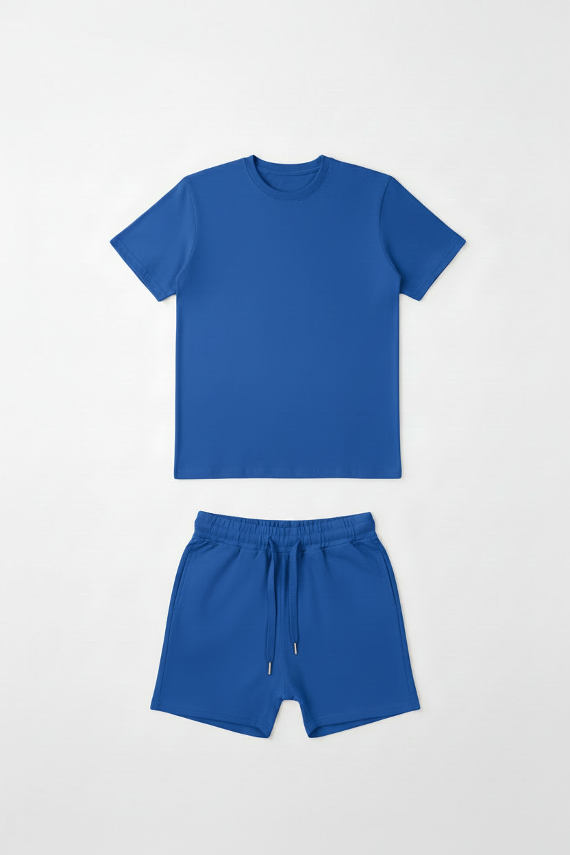 Royal Blue Kids Short Set