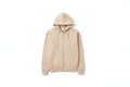 Sand 10 OZ Fleece Zip-Up Hoodie Luxury Flat Lay Front View