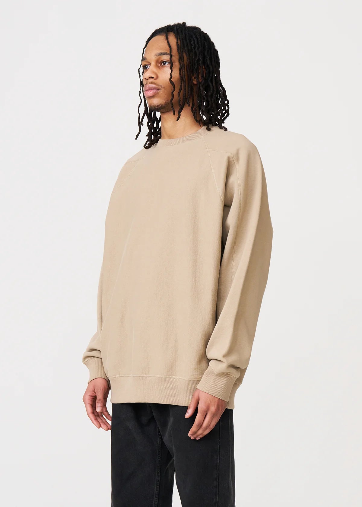 14 OZ Sand Fleece Heavyweight Crewneck Sweatshirt