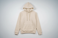 Sand 12 OZ Tight Fleece Hoodie Luxury Flat Lay Front View