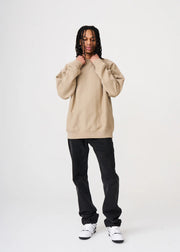 14 OZ Sand Fleece Heavyweight Crewneck Sweatshirt