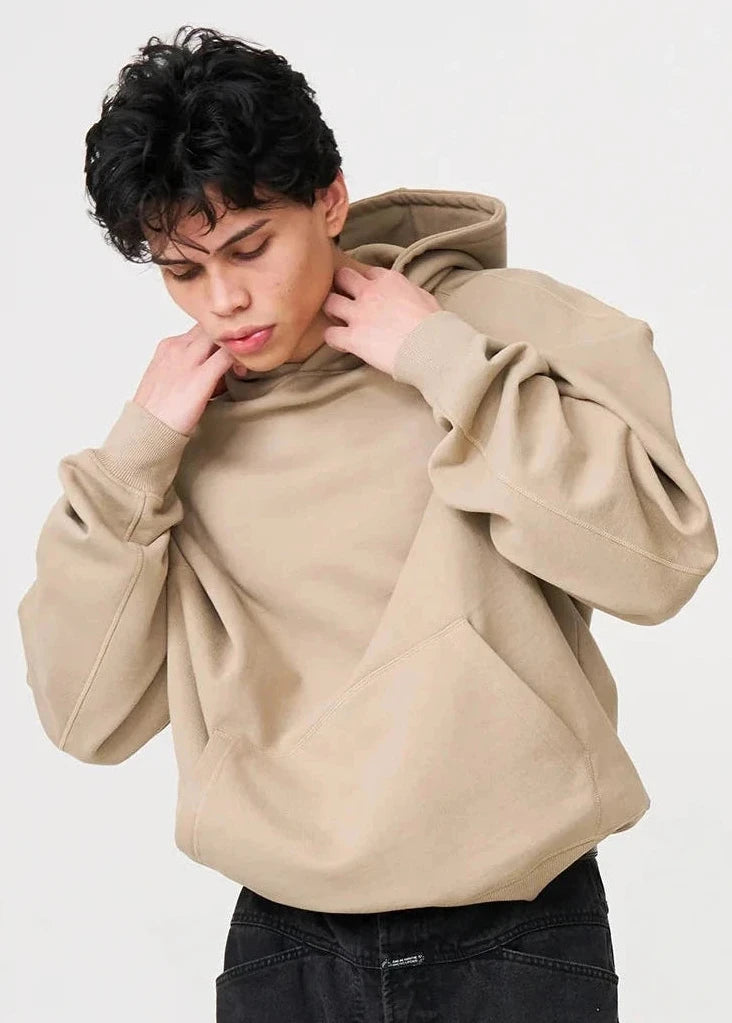 14 OZ Beige Oversized Urban Hoodie