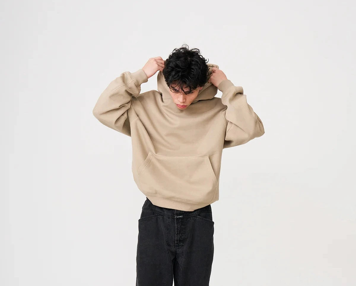 14 OZ Beige Oversized Urban Hoodie