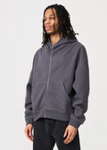 Dark Gray Oversized Heavyweight Full-Zip Sweatshirt