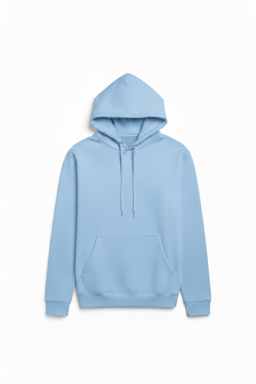Sky Blue Hoodie — Clean Flat Lay