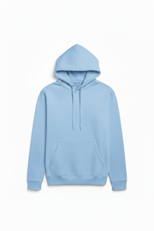 Sky Blue Hoodie — Clean Flat Lay