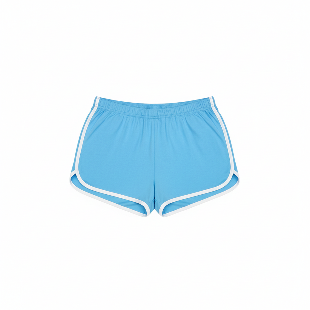 Sky Blue Track Short Flat Lay