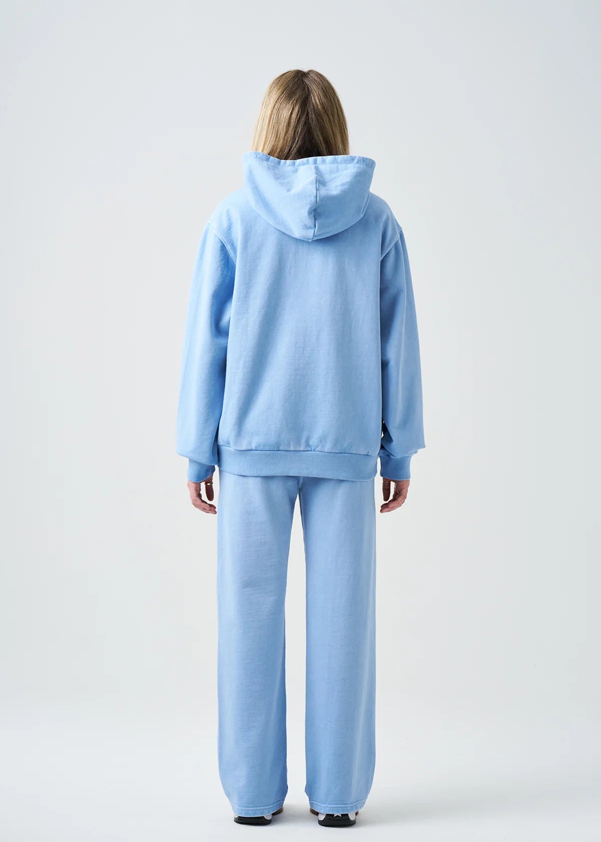 Pigment Blue 14 Ounce Garment Dye Fleece Hooded Sweatsuit