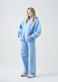 Pigment Blue 14 Ounce Garment Dye Fleece Hooded Sweatsuit