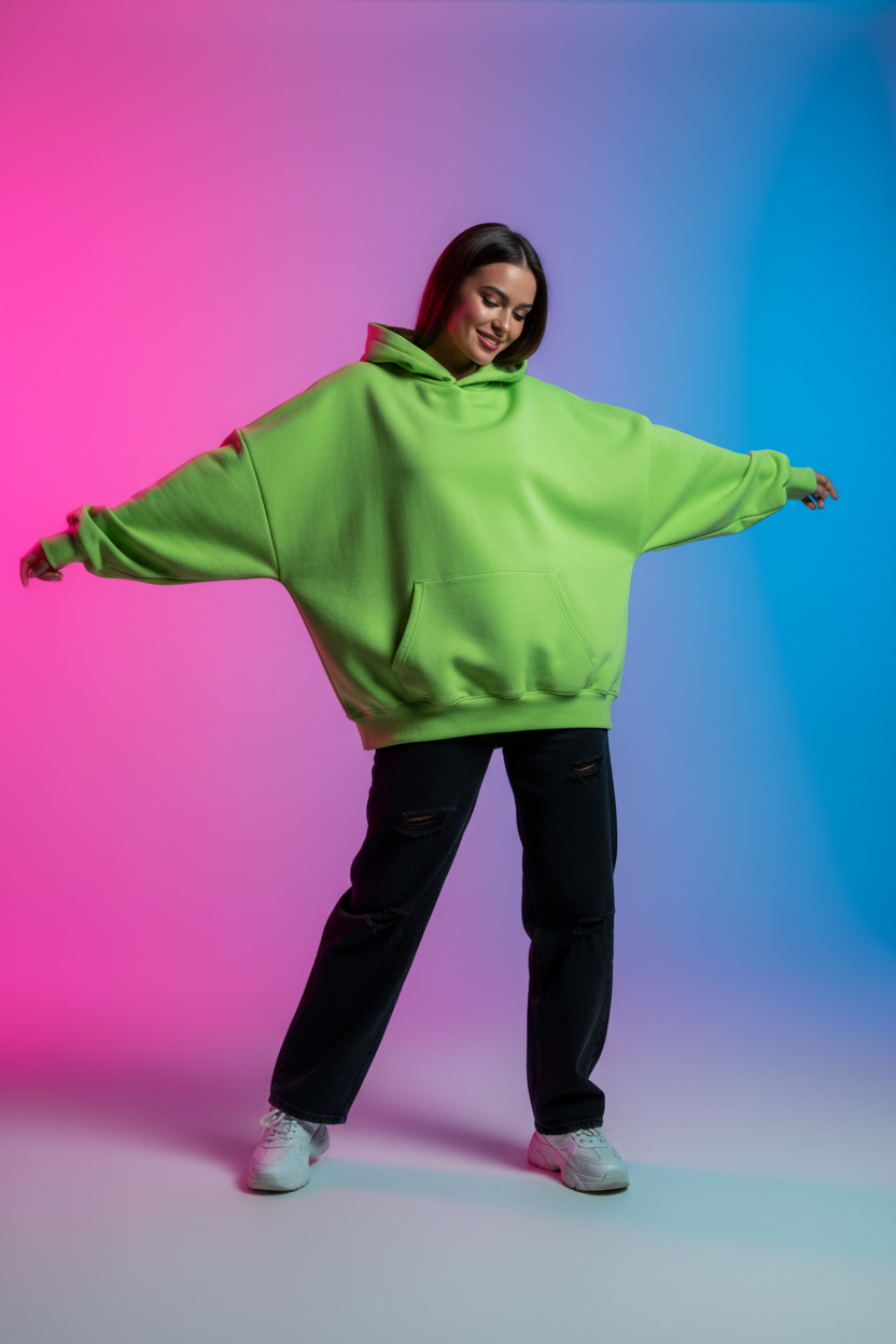 Vibrant Lime Green Hoodie