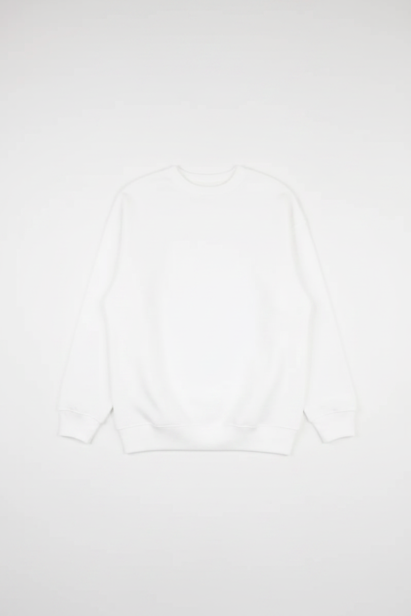 White Crewneck — No Tag, Portrait Layout