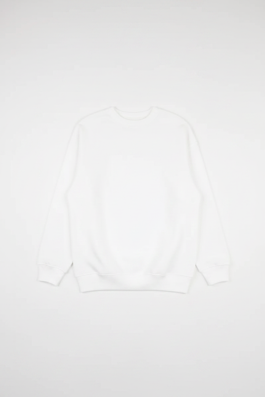 White Crewneck — No Tag, Portrait Layout