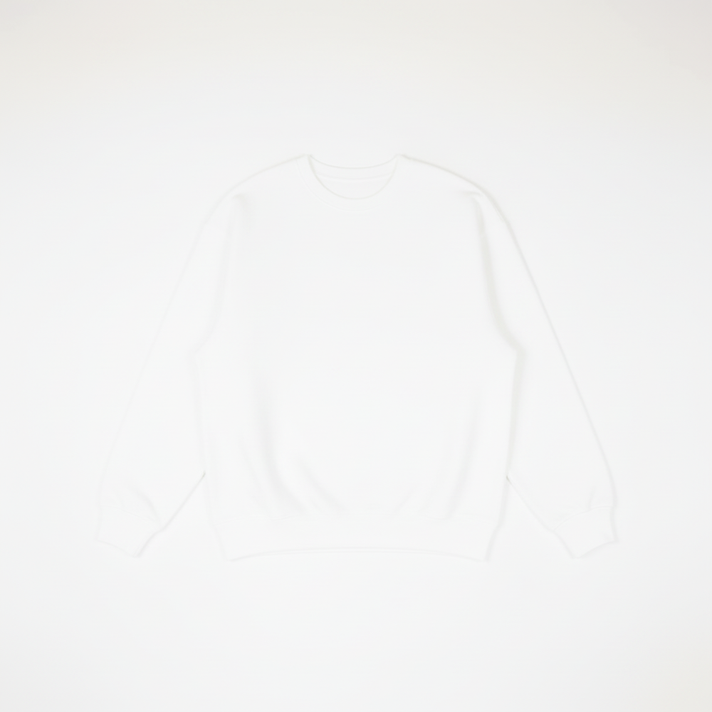 White Heavy Blend Fleece Crew Neck Flat Lay - Matching Red Layout