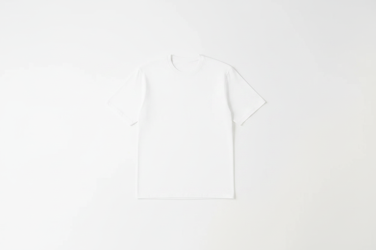 White Tee Flat Lay