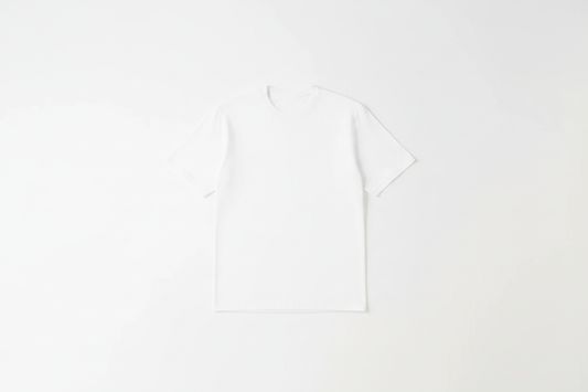 White Tee Flat Lay