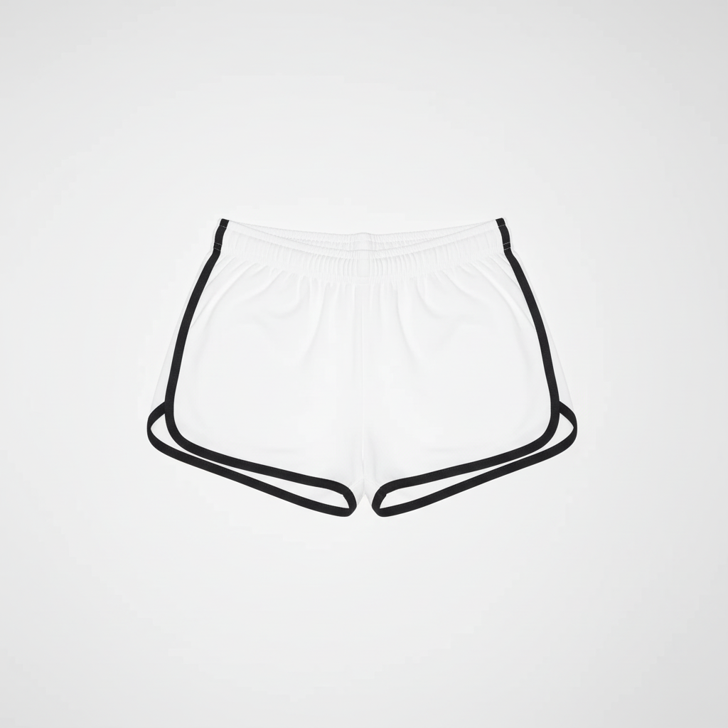 White Track Short Flat Lay