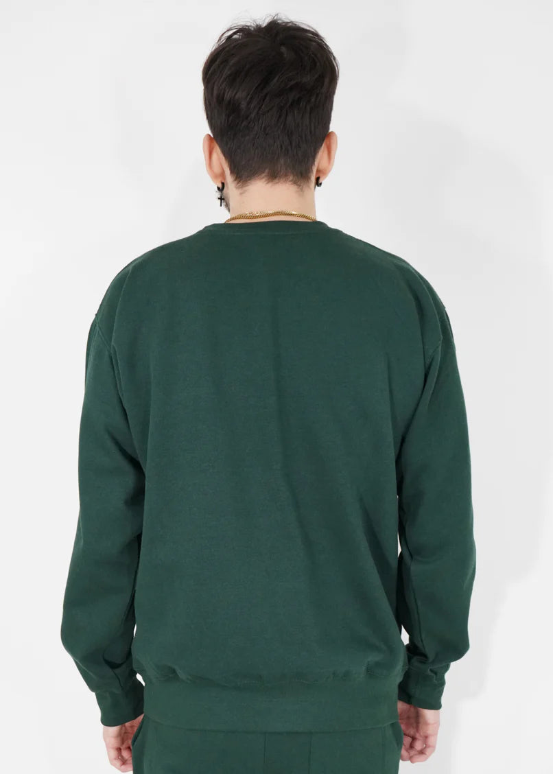 Hunter Green Heavy Blend Fleece Crew Neck Sweatshirt