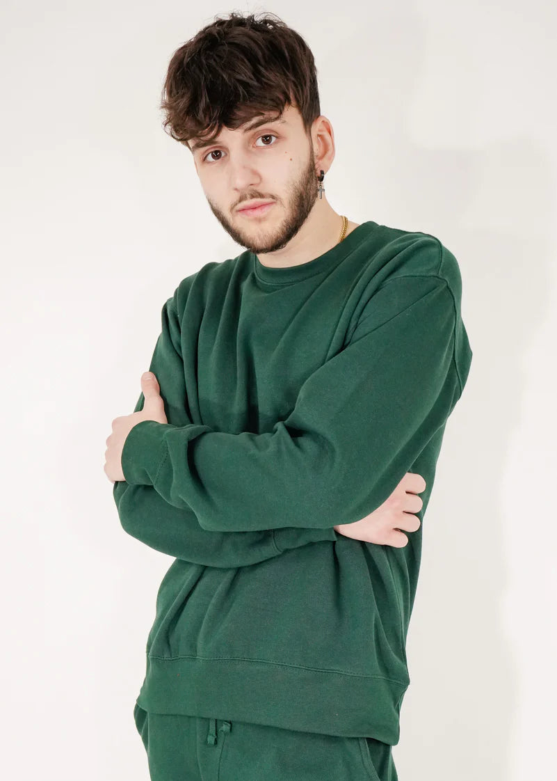 Hunter Green Heavy Blend Fleece Crew Neck Sweatshirt