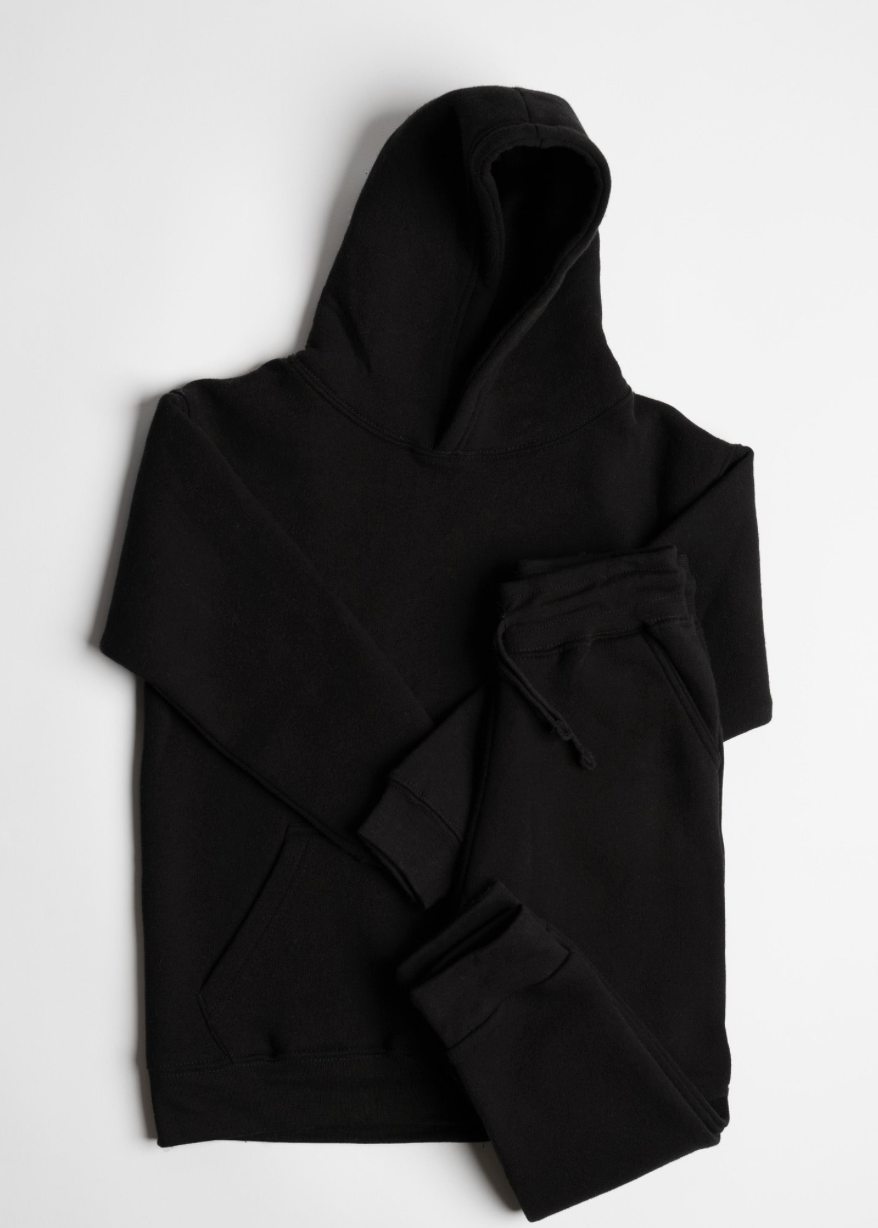 Kids 10 OZ Black Soft Fleece Sweatsuit