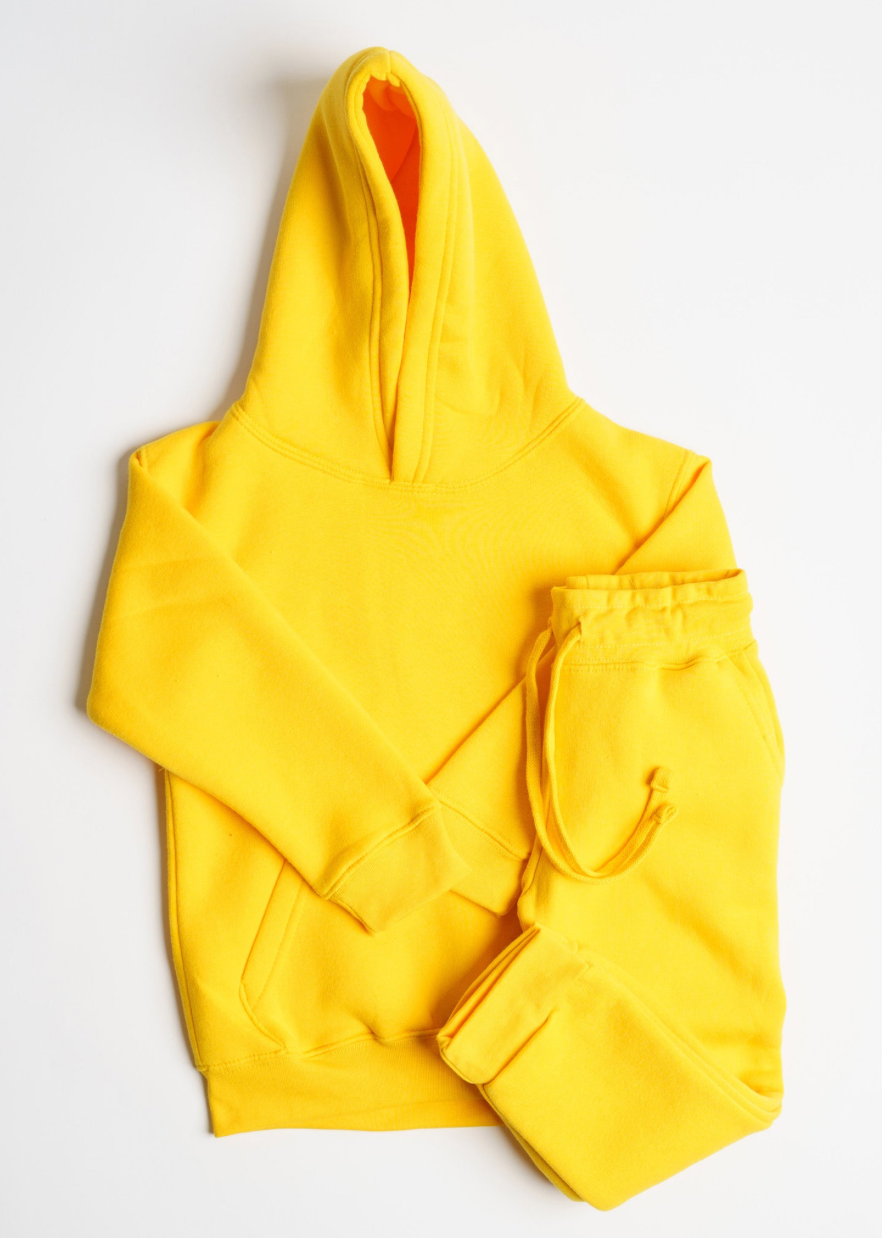Kids 10 OZ Yellow Soft Fleece Sweatsuit