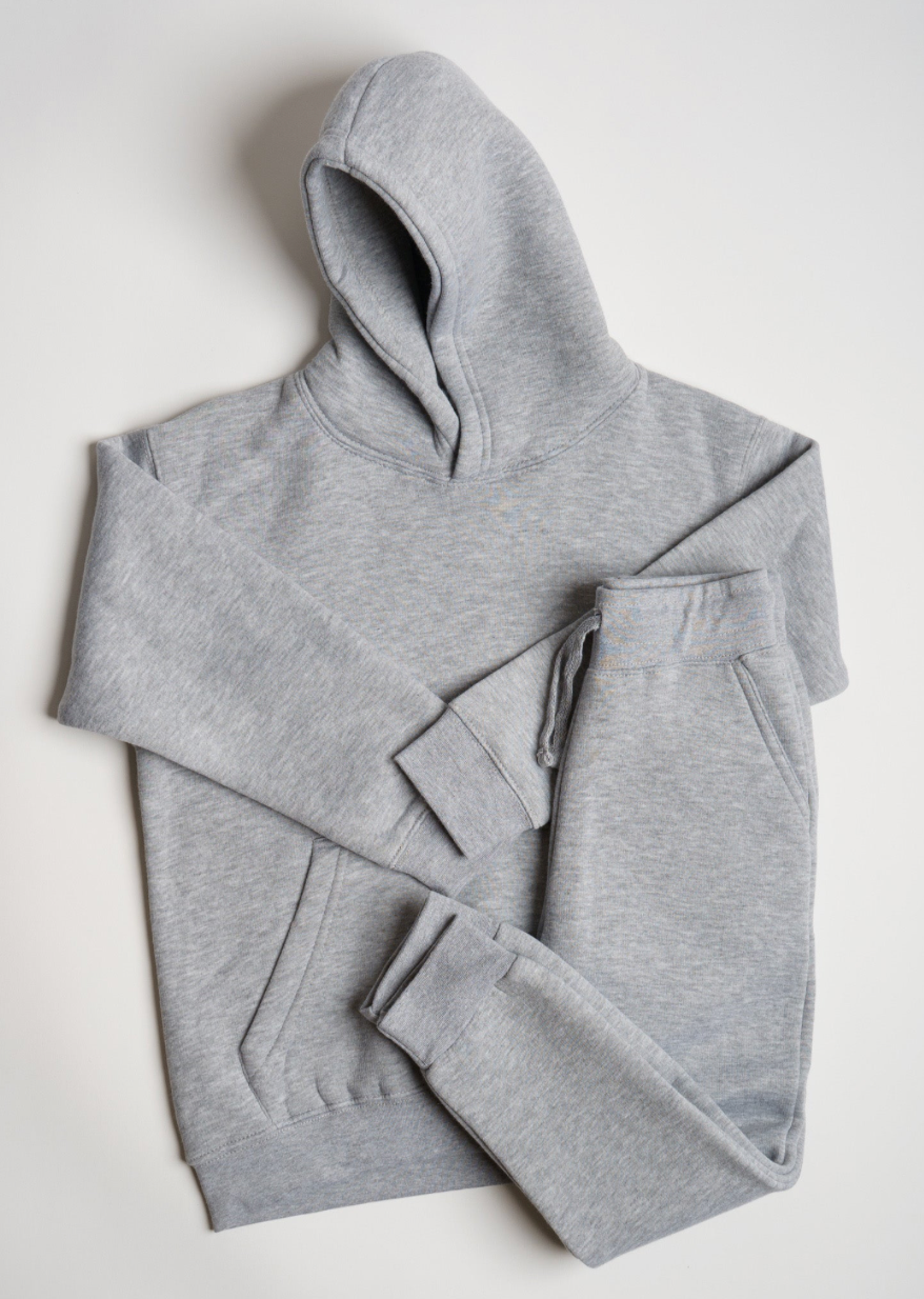 Kids 10 OZ Gray Soft Fleece Sweatsuit