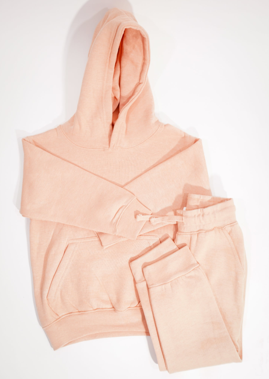 Peach 10 OZ Soft Fleece Kids Sweatsuit