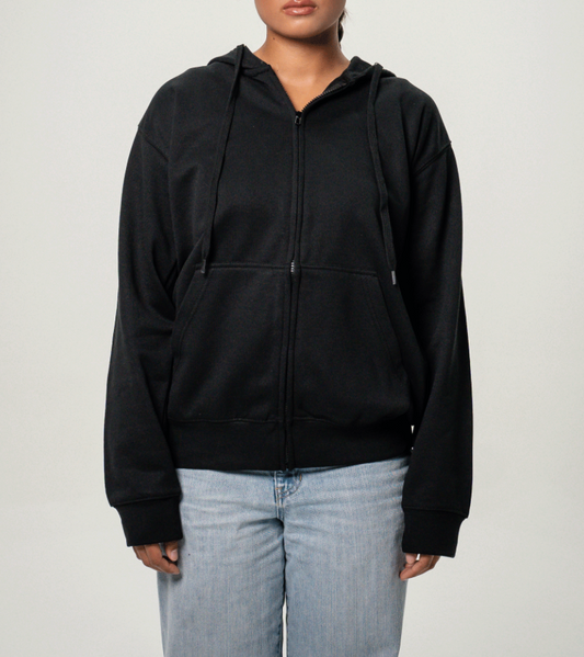 Black Women's Heavy Blend Full-Zip Hooded SweatShirt