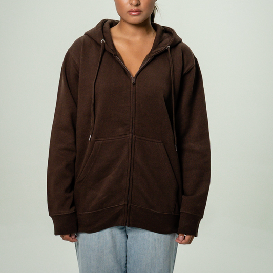 Brown Women's Heavy Blend Full-Zip Hooded SweatShirt