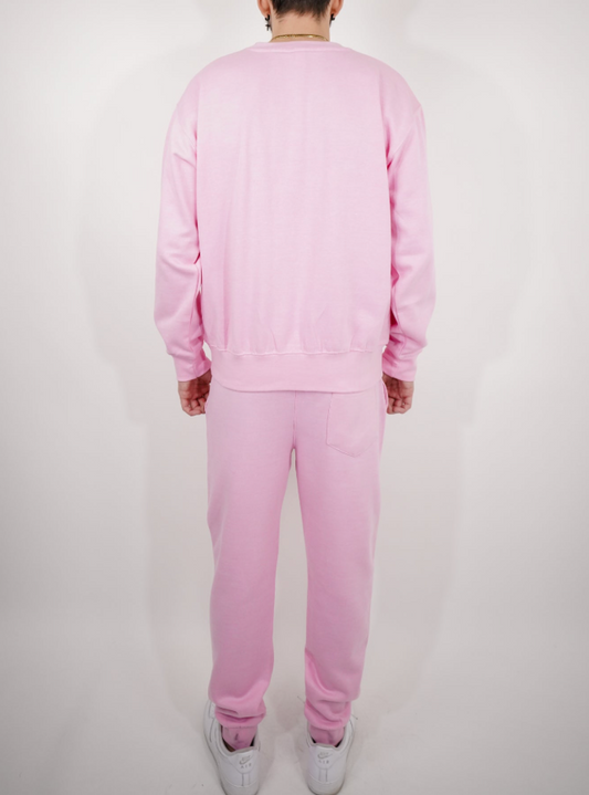Light Pink Heavy Blend Fleece Crew-Neck SweatSuit