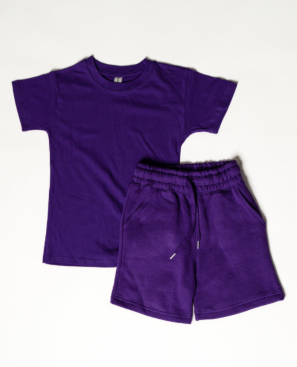 Purple Kids Short Set BLANK KINGDOM