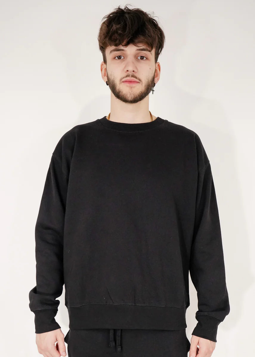 Black Heavy Blend Fleece Crew Neck Sweatshirt