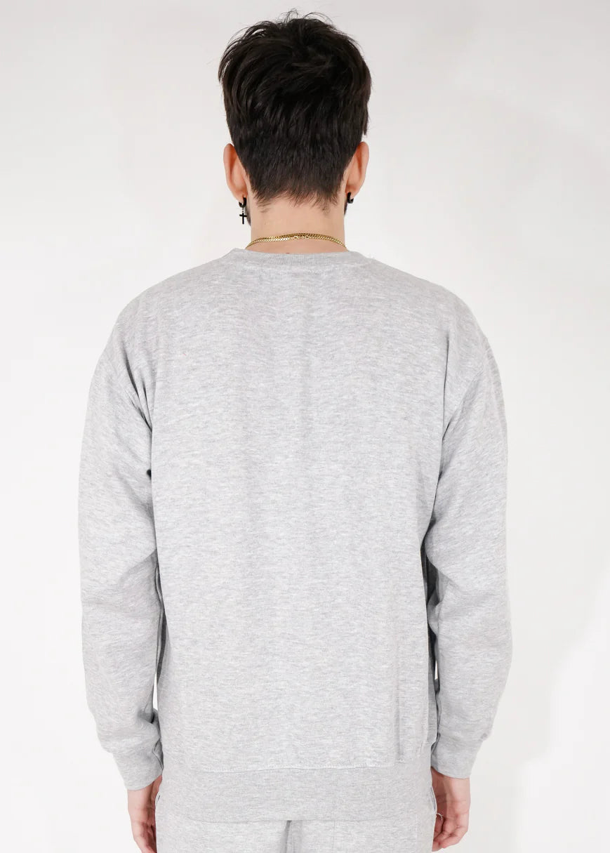 Gray Heavy Blend Fleece Crew Neck Sweatshirt
