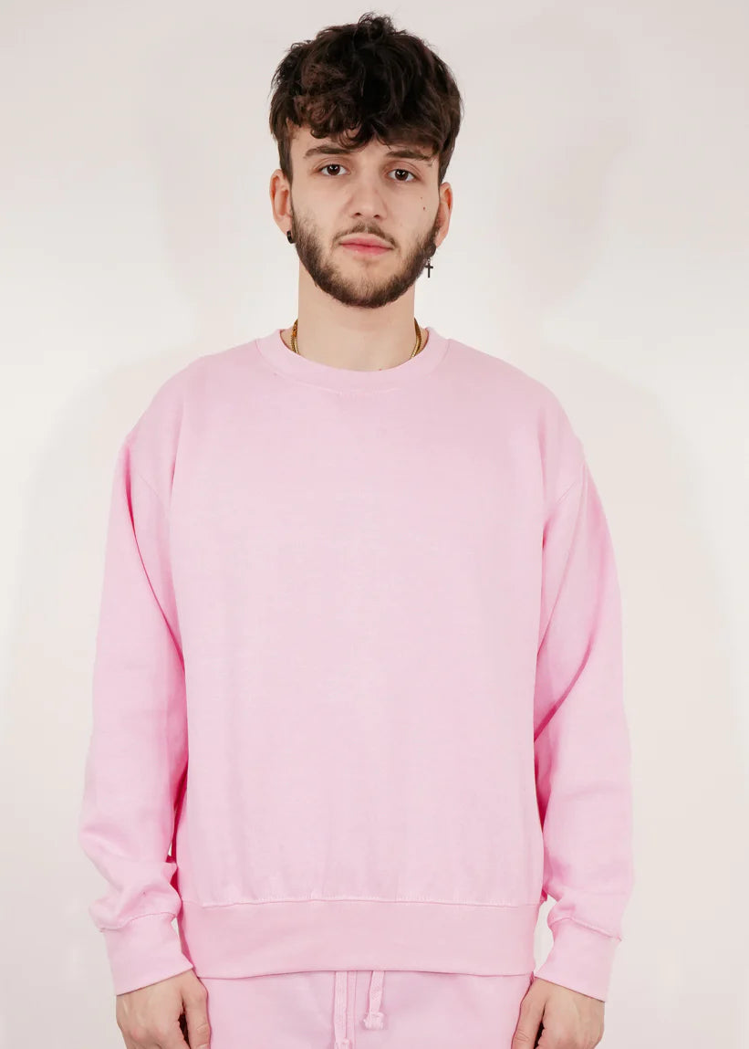 Light Pink Heavy Blend Fleece Crew Neck Sweatshirt