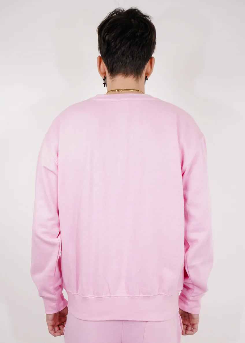 Light Pink Heavy Blend Fleece Crew Neck Sweatshirt