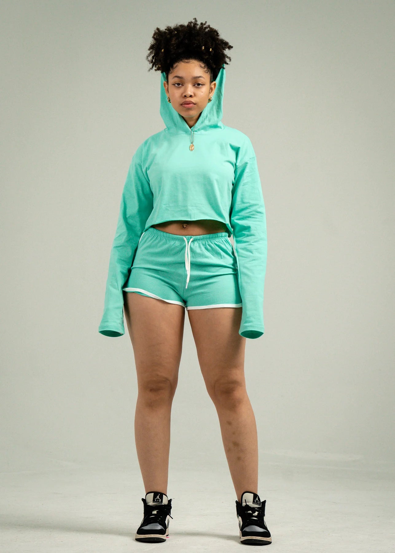Mint Single Jersey Track Short Set
