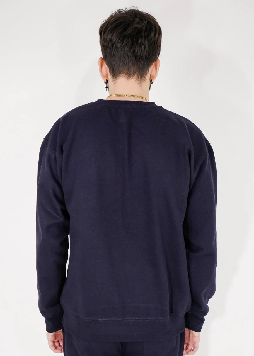Navy Heavy Blend Fleece Crew Neck Sweatshirt