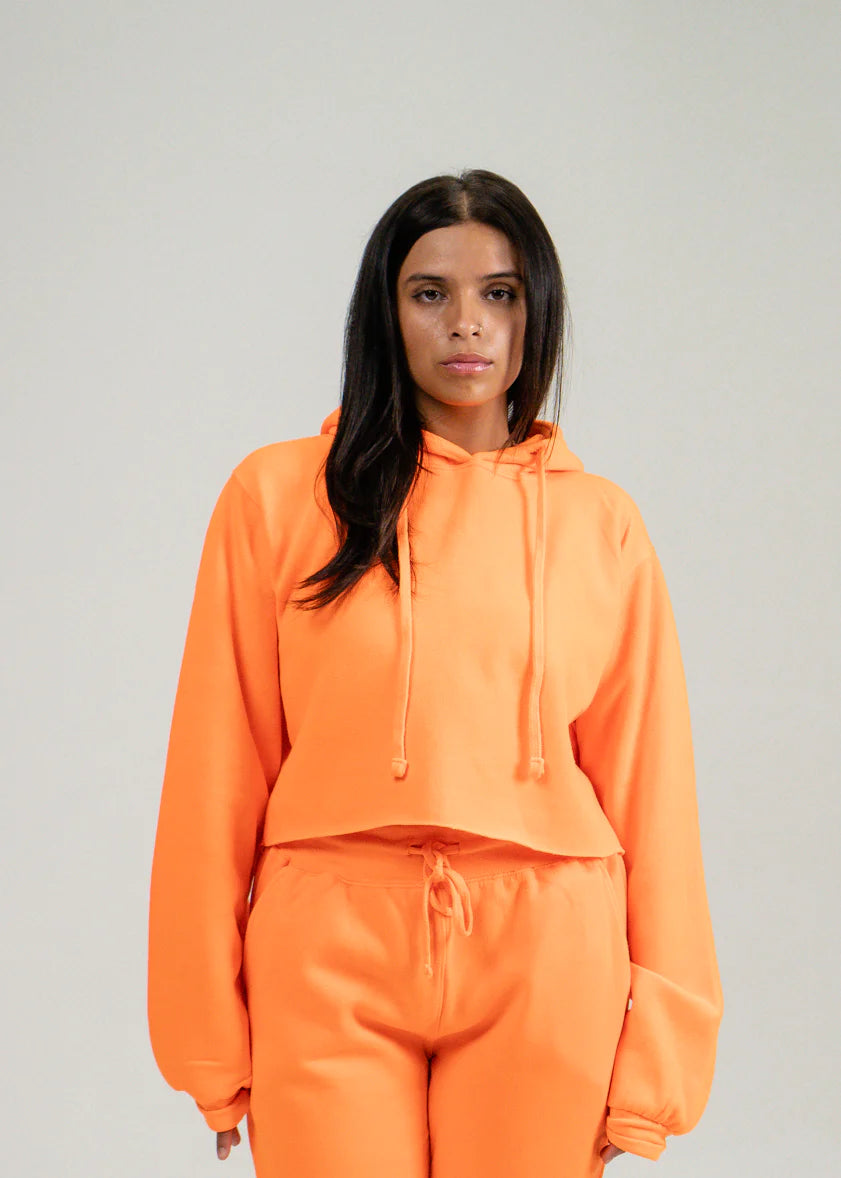 Neon orange hotsell cropped hoodie