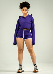 Purple Single Jersey Track Short Set