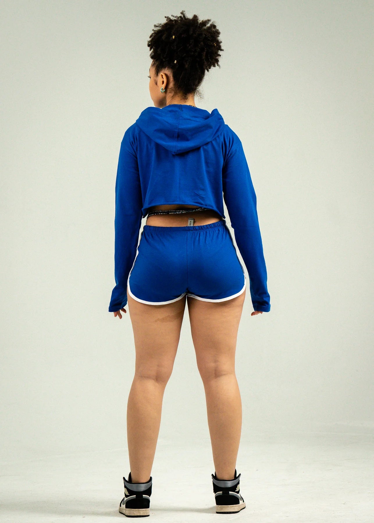 Royal Blue Single Jersey Track Short Set