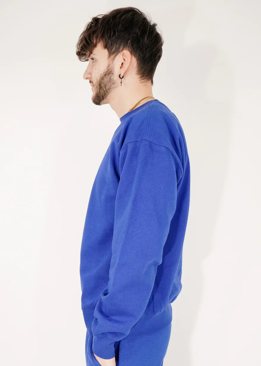 Royal Blue Heavy Blend Fleece Crew Neck Sweatshirt