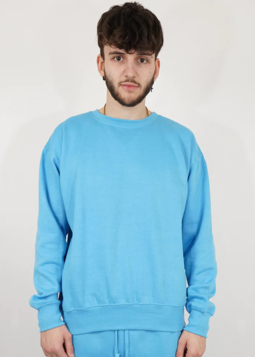 Sky Blue Heavy Blend Fleece Crew Neck Sweatshirt